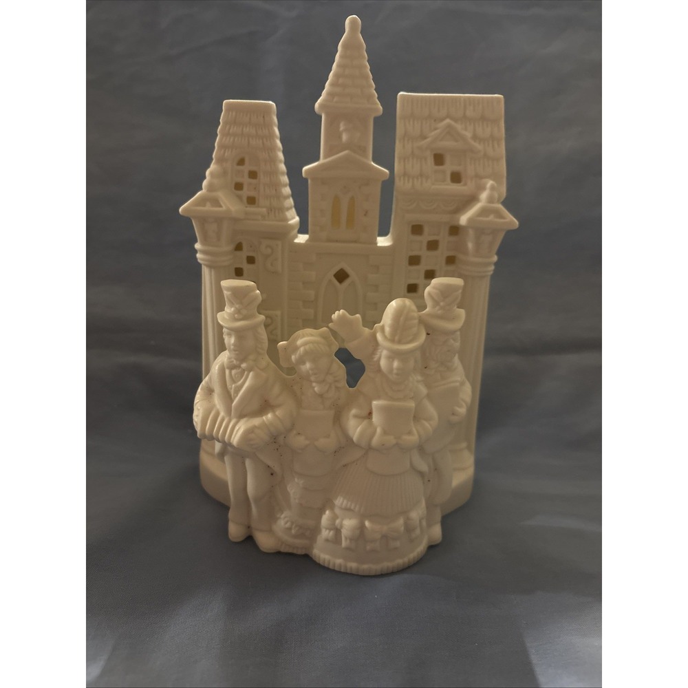 Partylite Village Carolers Tealight Candle Holder White Bisque Christmas